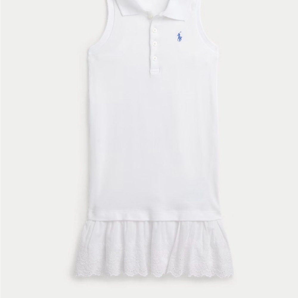 NWOT Polo by Ralph Lauren White Sleeveless Kids Polo Dress SIZE 8/10